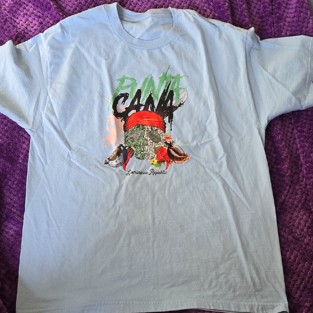 Light Blue Graphic T-Shirt